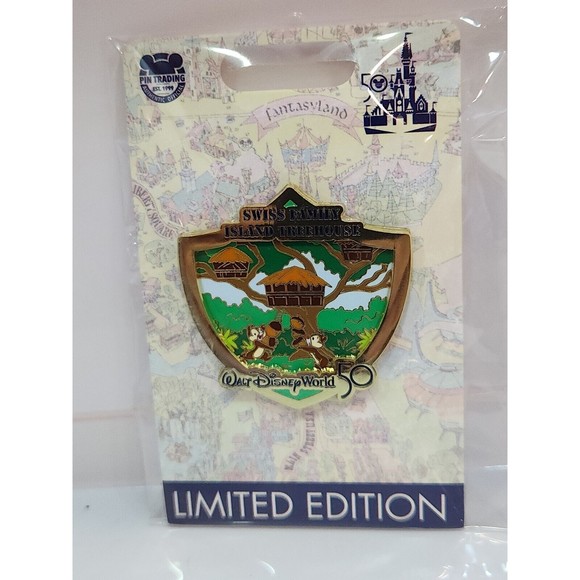 SWISS FAMILY TREEHOUSE Attraction‎ Crest 50th Anniversary LE Disney Pin 1… - Picture 1 of 3